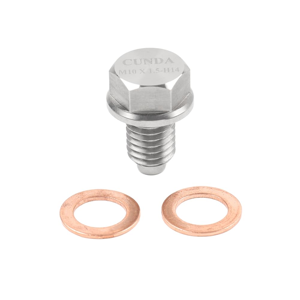 FSFY M10x1.5 Engine Magnetic Oil Drain Plug Copper Crush Washers
